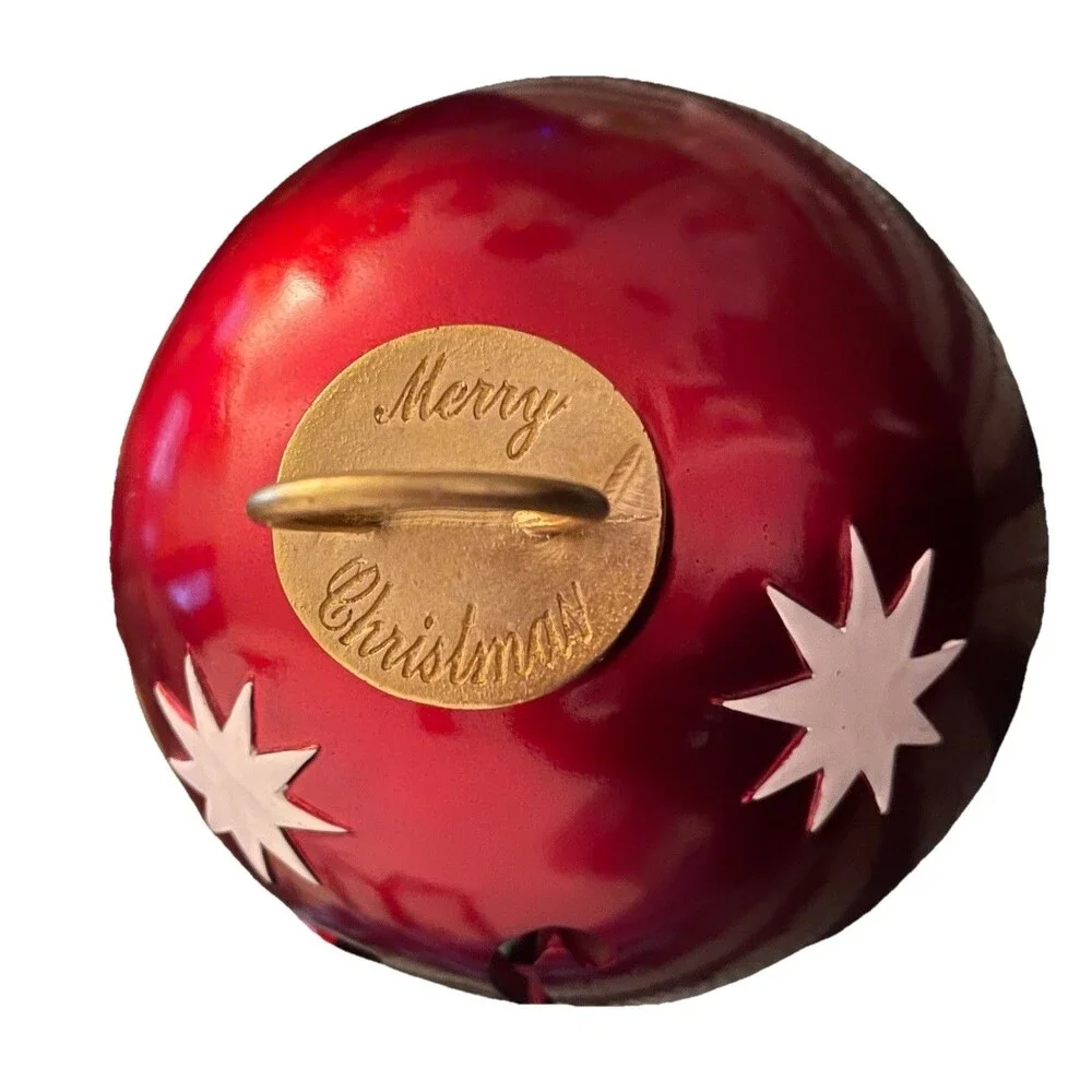 Large Red Christmas Ornament Decor Light Up LED Monogrammed Untested